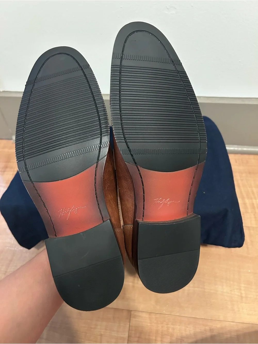 NEW Tommy Hilfiger Classic Brown Leather Cap-Toe Men's Dress Shoes